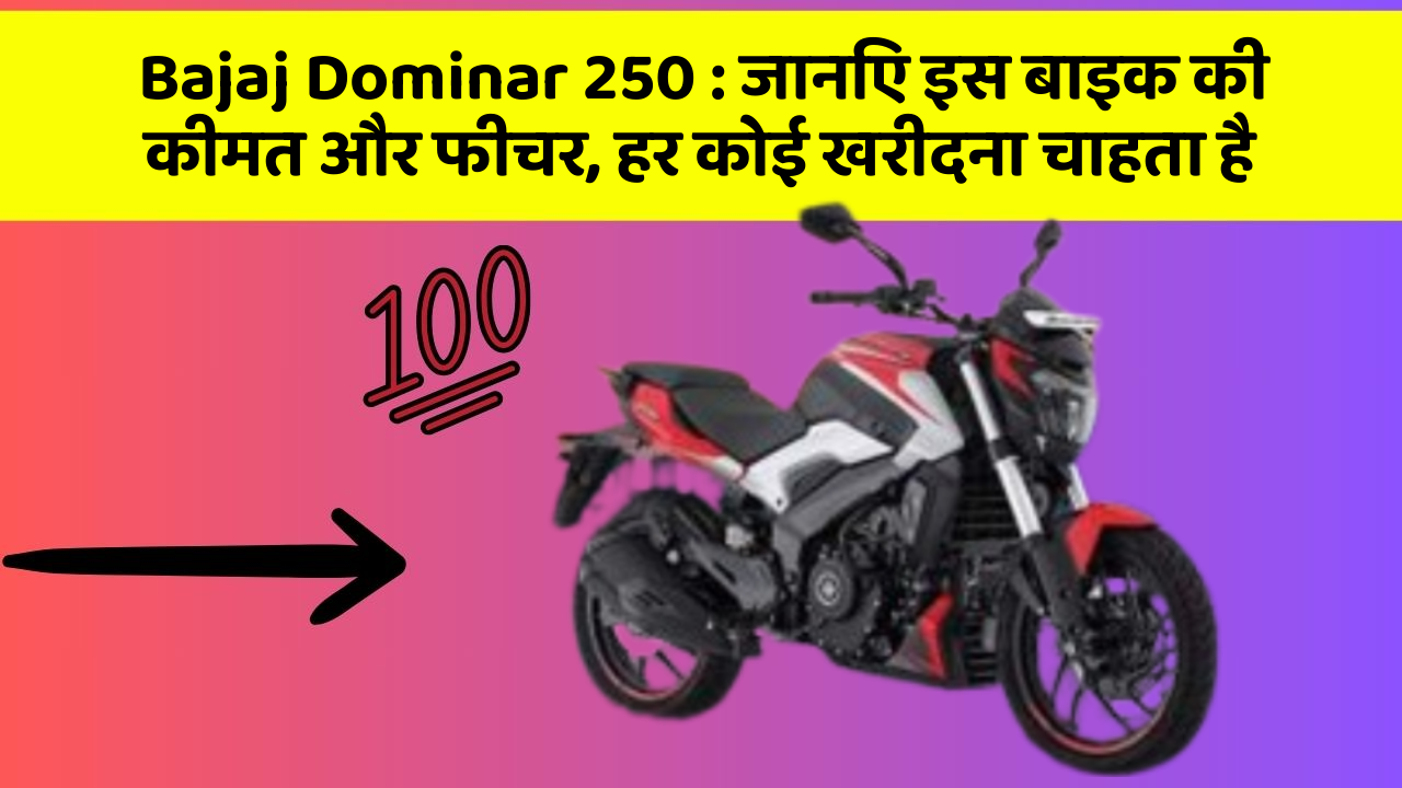 Bajaj Dominar 250: जानिए इस बाइक की कीमत और फीचर, हर कोई खरीदना चाहता है